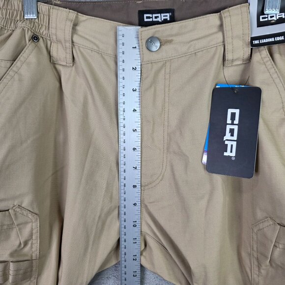 Mens CQR Brown Tactical Cargo Pants Durable Polyester Cotton Blend Size 34X32 - Picture 4 of 9